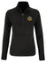 L/S Pennant Sport 3/4 Zip Black In Black - Front View