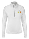 Ladies Half-Zip in White - Front View