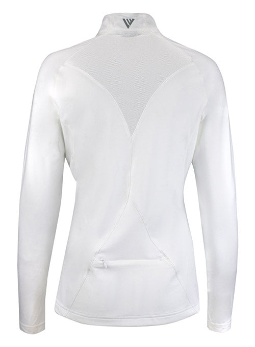 Ladies Half-Zip in White - Back View