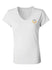 Ladies Logo Cotton V-Neck T-Shirt - White