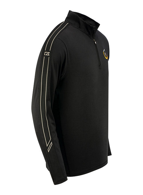 Pennant Sport Half Zip Black In Black - Angled Right Side View