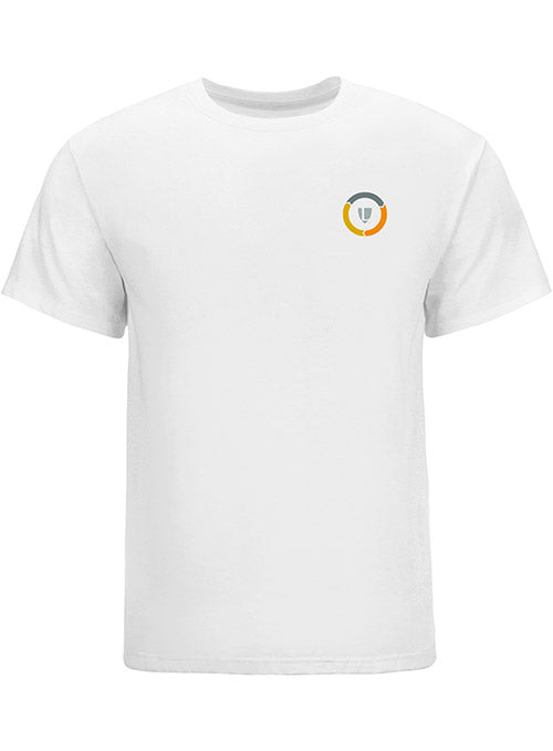 Classic Cotton Logo T-Shirt in White - Front View. Legends logo is on top left of shirt.